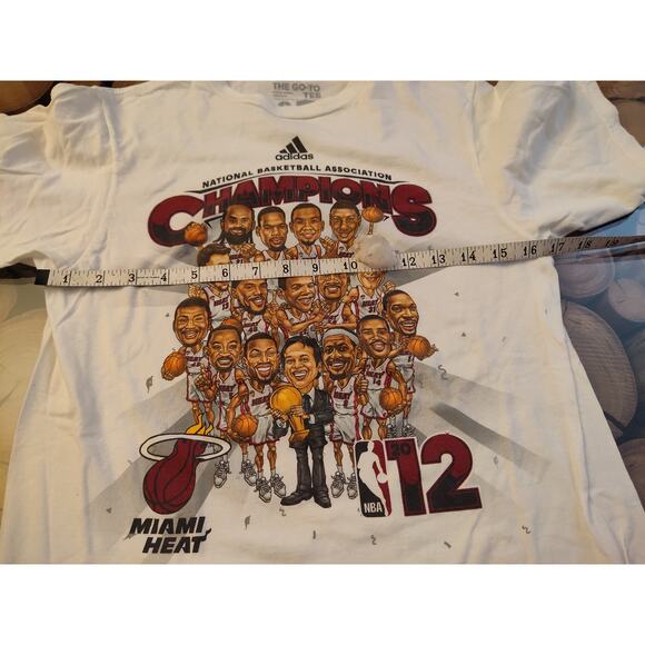 Adidas the Go-To Tee Miami Heat Basketball Champions 2012 Small - Picture 4 of 6